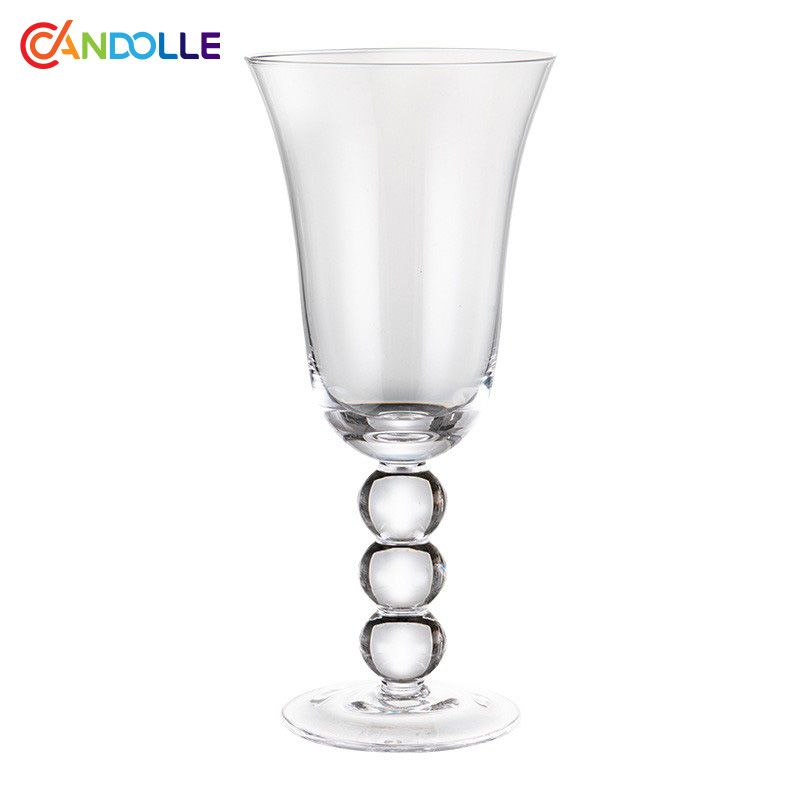 440ml Bubble Stem Clear Fluted Goblet for Wine Beverage
