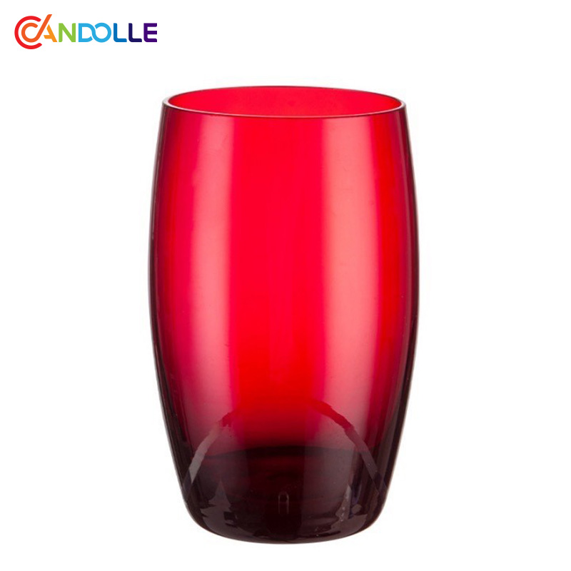 350ml Red Solid Color Coffee Juice Glass Tumbler for Home