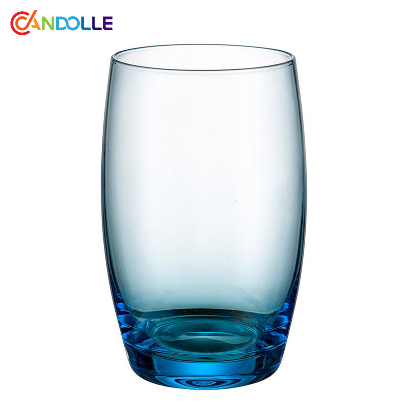 370ml Gradient Blue Solid Color Glass Tumbler for Home Bar