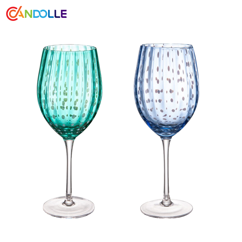 480ml Textured Pearl Dotted Red Wine Glasses for Dining&Gifting