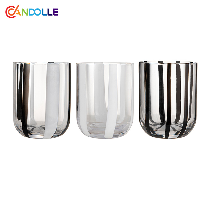 390ml Black&White Vertical Stripes Tumbler Set 