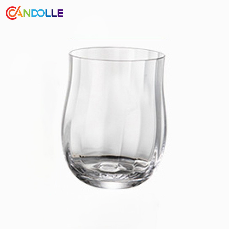 310ml Stemless Ribbed Crystal Tumbler for Red/White Wine