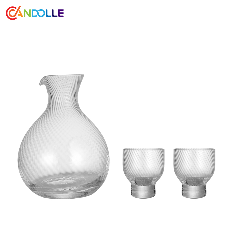 400ml Spiral Clear Glass Drinkware for Sake/Warm Wine