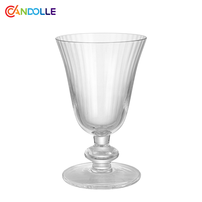 170ml Versatile Vertical Ribbed Embossed Footed Glass for Desserts