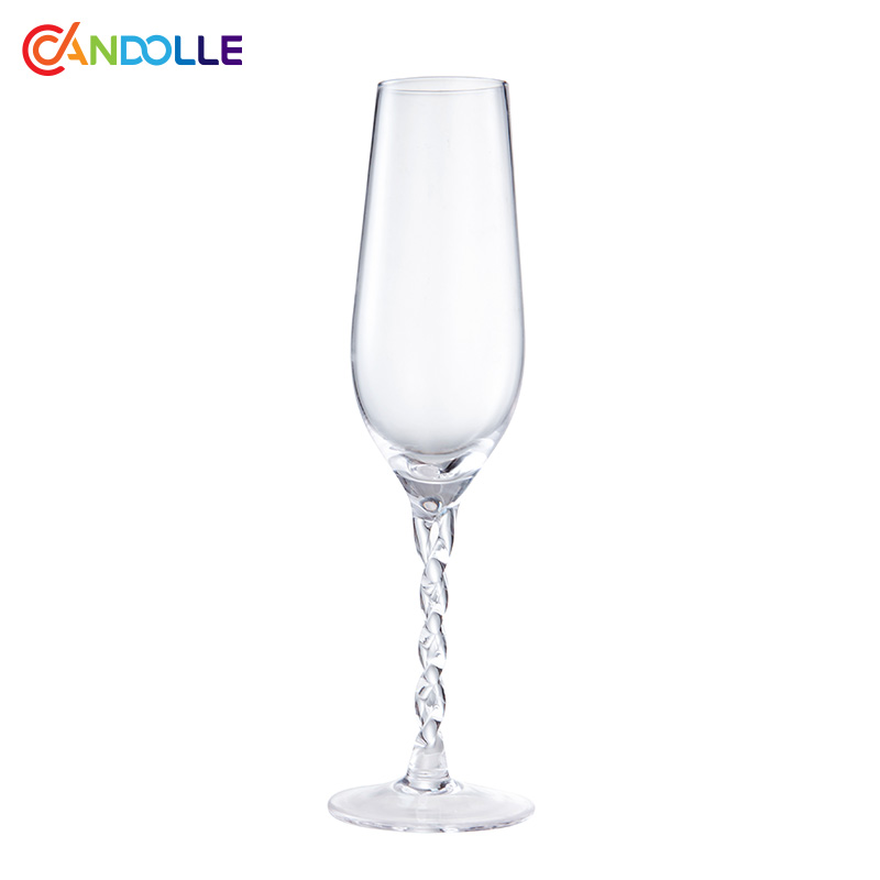 230ml Lead-Free Crystal Twisted Stem Champagne Flute Sparkling Wine Glass
