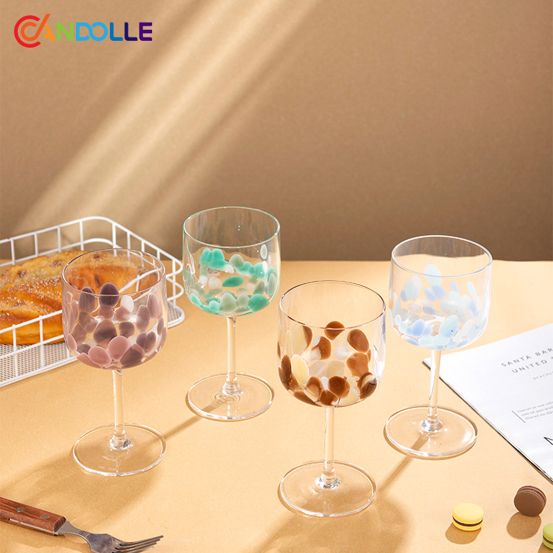 330ml Artistic Stemmed Colorful Dotted Crsytal Cocktail Glasses for Gifting 330ml Artistic Stemmed Colorful Dotted Crsytal Cocktail Glasses for Gifting