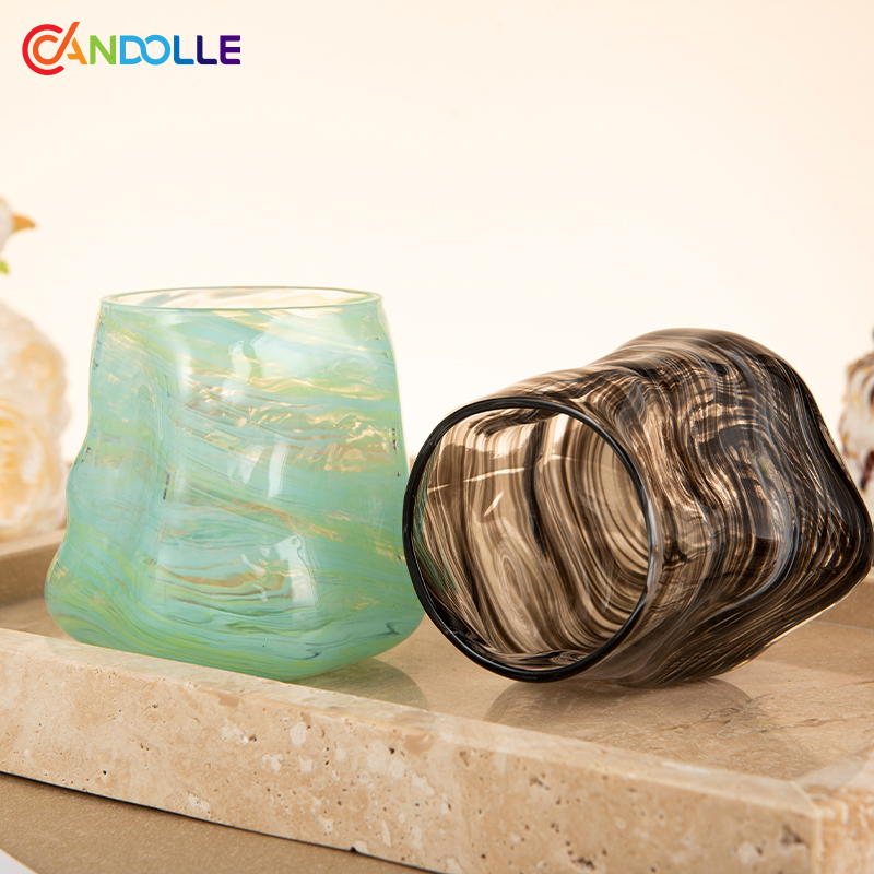 530ml Artisanal Marbled Twist Irregular Glass Tumbler 530ml Artisanal Marbled Twist Irregular Glass Tumbler