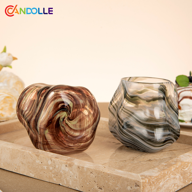 530ml Artisanal Marbled Twist Irregular Glass Tumbler 530ml Artisanal Marbled Twist Irregular Glass Tumbler