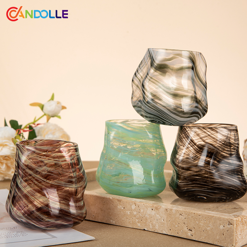 530ml Artisanal Marbled Twist Irregular Glass Tumbler 530ml Artisanal Marbled Twist Irregular Glass Tumbler