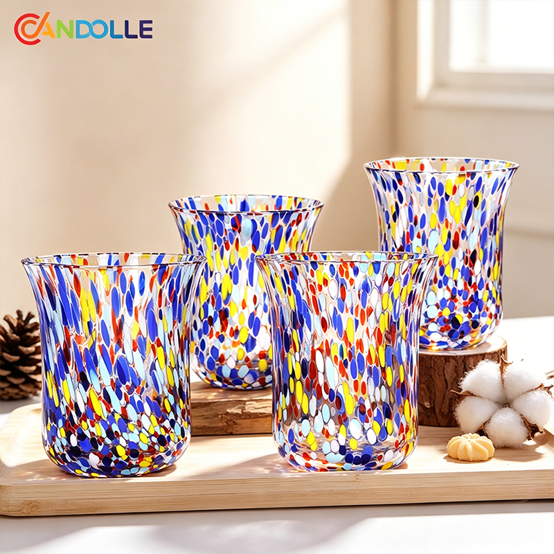 Handblown Confetti Glass Water Pitcher and Tumbler Set Handblown Confetti Glass Water Pitcher and Tumbler Set