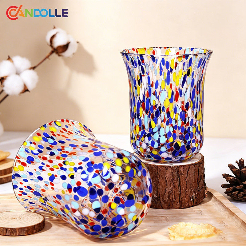 Handblown Confetti Glass Water Pitcher and Tumbler Set Handblown Confetti Glass Water Pitcher and Tumbler Set