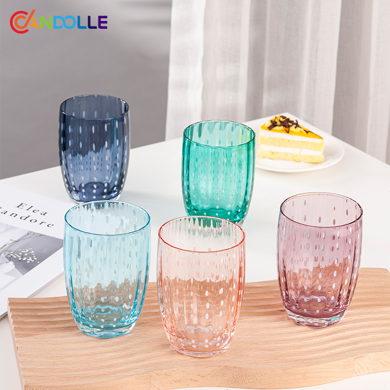 320ml Handcrafted Textured Glass Cups Set Drinking Glasses for Home Kitchen 320ml Handcrafted Textured Glass Cups Set Drinking Glasses for Home Kitchen