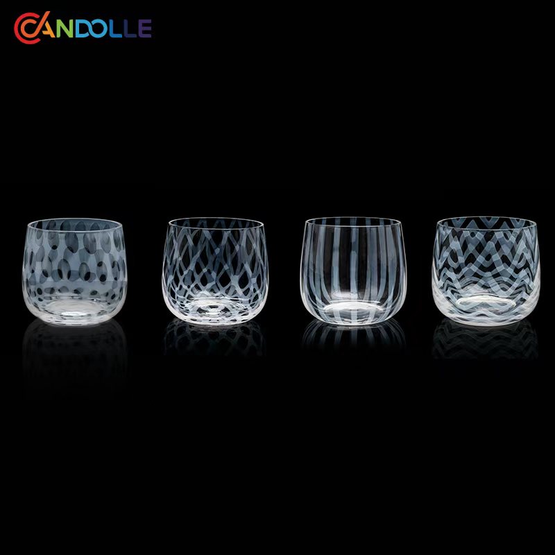 400ml Handmade Bone Powder Round Belly Glass Tumbler Coffee Cups