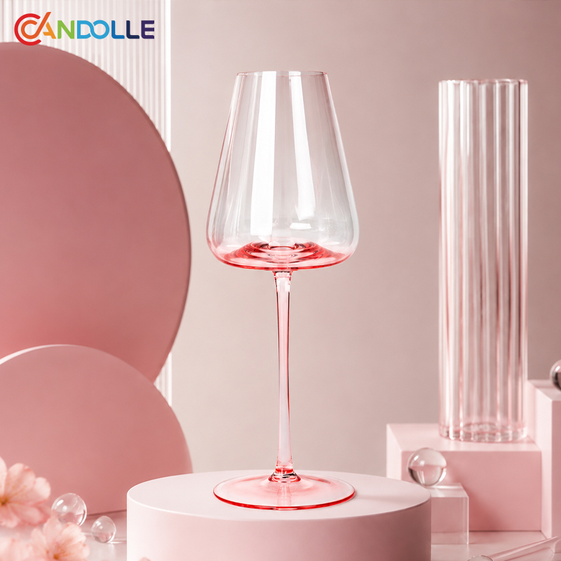 Pink Flamingo Concave Stem Crystal Wine Glasses 4-Piece Set Pink Flamingo Concave Stem Crystal Wine Glasses 4-Piece Set