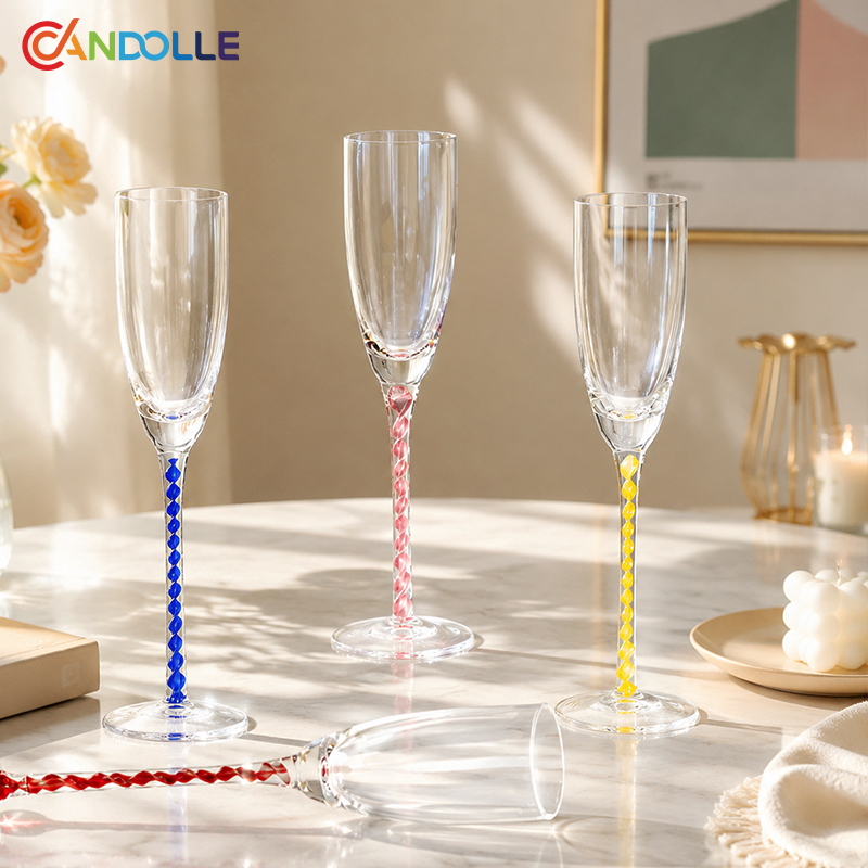 160ml Colorful Spiral Stem Champagne Flute Glasses for Sparkling 160ml Colorful Spiral Stem Champagne Flute Glasses for Sparkling