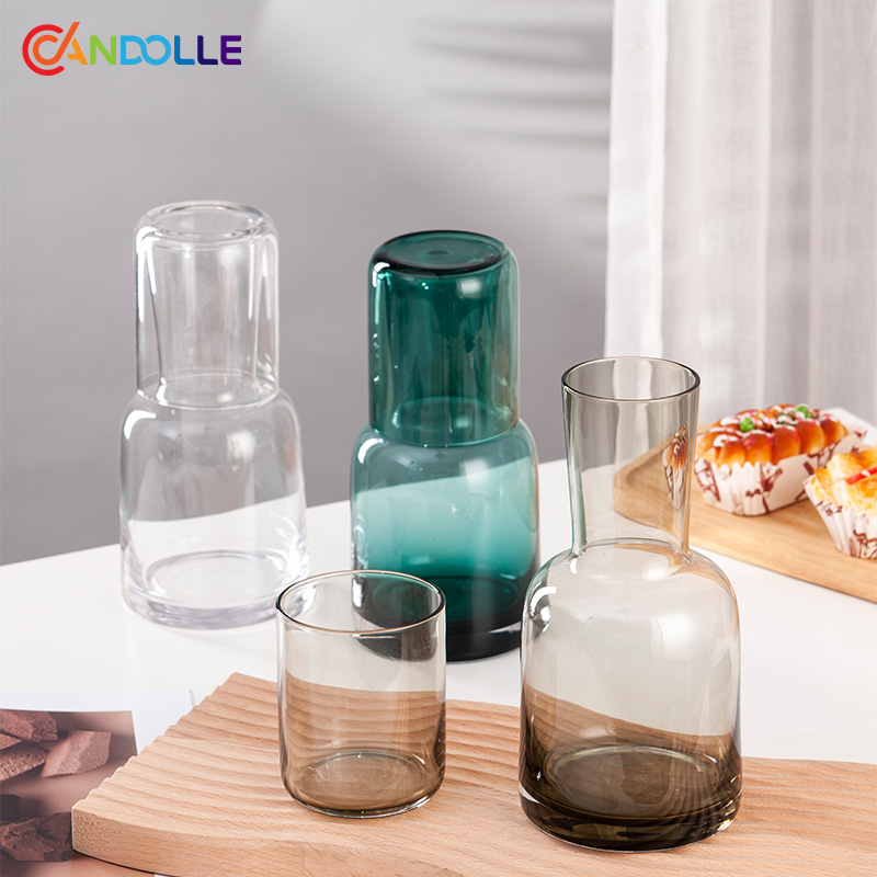 700ml Multi-color Stylish Glass Carafe With Matching Tumbler Set for Home 700ml Multi-color Stylish Glass Carafe With Matching Tumbler Set for Home