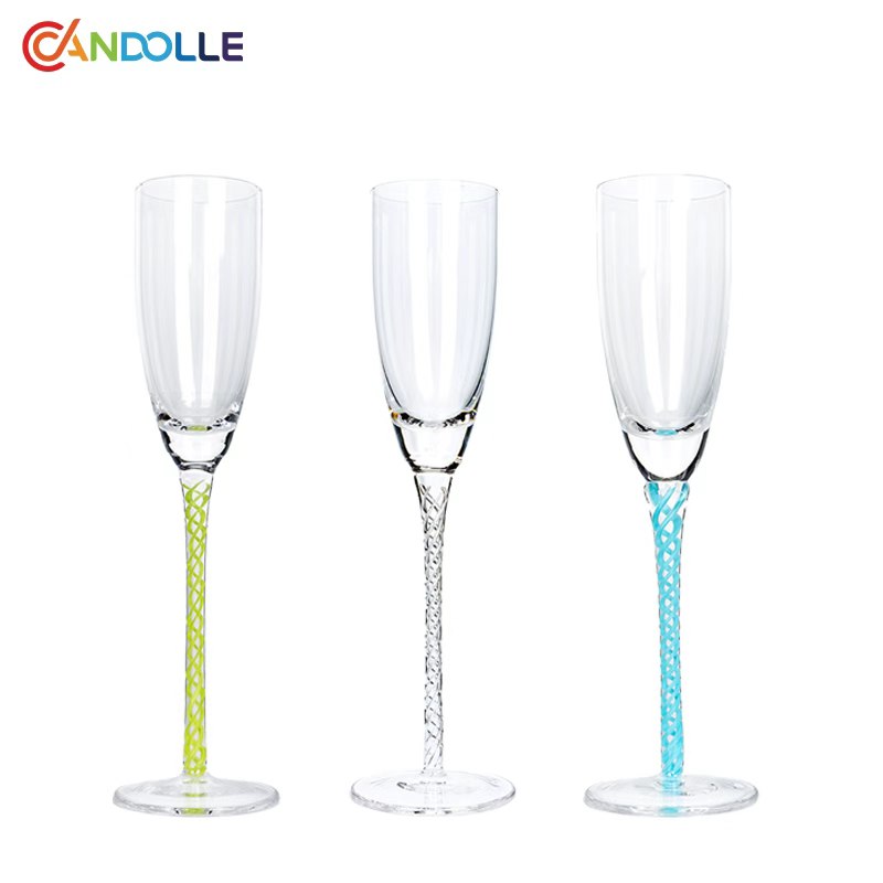 160ml Colorful Braided Clear Champagne Flute for Wine Lovers
