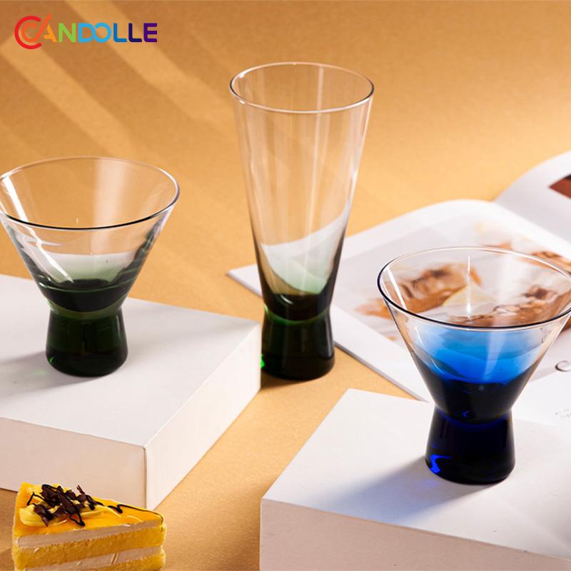 Emerald Gradient Conical & Flared Cocktail Tumblers for Bar Emerald Gradient Conical & Flared Cocktail Tumblers for Bar