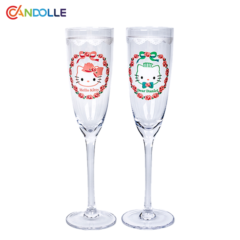 170ml Cute Kitty Champagne Flute Wedding Toast Glasses for Couples