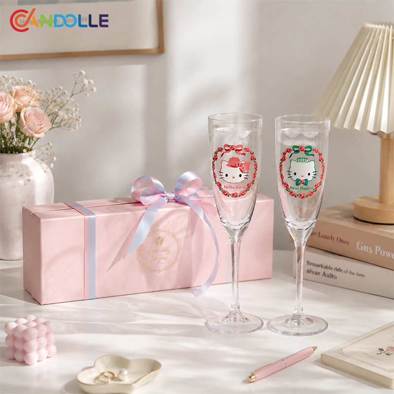 170ml Cute Kitty Champagne Flute Wedding Toast Glasses for Couples