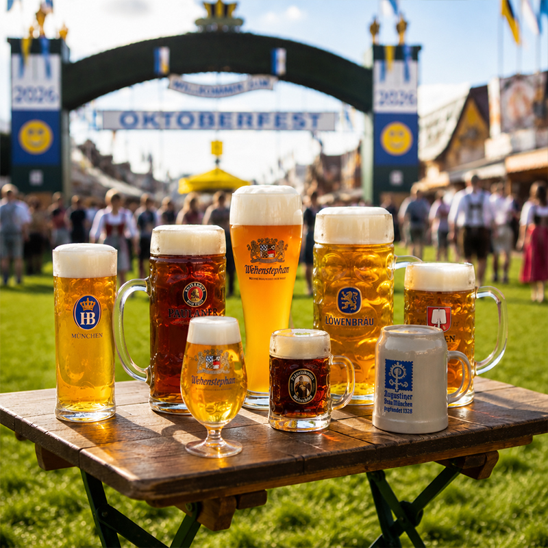 Beer Mugs at Oktoberfest in Munich