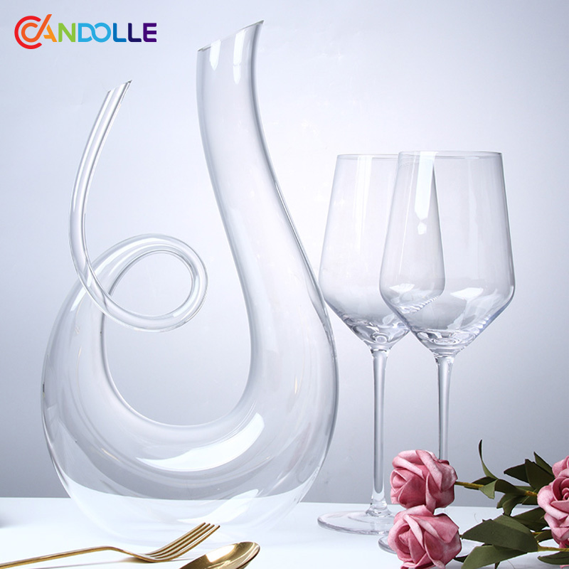1200ml Swan-shaped Spiral Decanter Set With Crystal Red Wine Glasses 1200ml Swan-shaped Spiral Decanter Set With Crystal Red Wine Glasses
