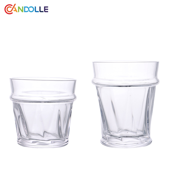 250ml Stackable Faceted Clear Water Glasses Tall and Short Tumblers