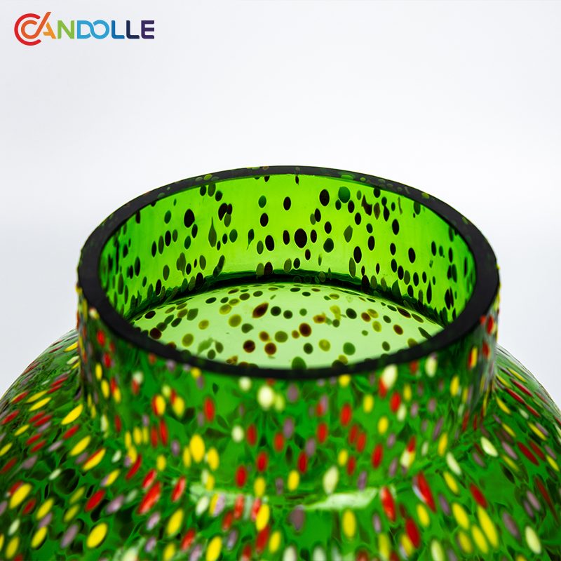 Large Capacity Speckled Glass Vase Hand Blown Decorative Centerpiece Large Capacity Speckled Glass Vase Hand Blown Decorative Centerpiece