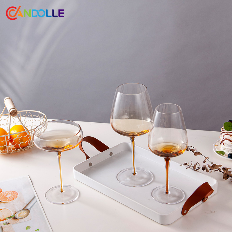 Wholesale Handblown Amber In-Stem Glass Goblet Collection for Bar Home Wholesale Handblown Amber In-Stem Glass Goblet Collection for Bar Home