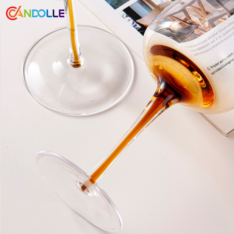 Wholesale Handblown Amber In-Stem Glass Goblet Collection for Bar Home Wholesale Handblown Amber In-Stem Glass Goblet Collection for Bar Home