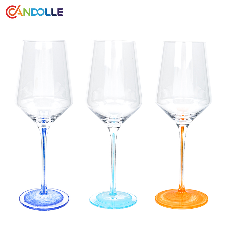 400ml Crystal Tall Colored Bottom Wine Glass for Red Wine