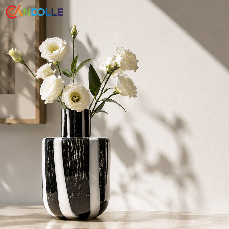 530ml Mid-century Style Black&White Stripes Glass Reed Diffuser 530ml Mid-century Style Black&White Stripes Glass Reed Diffuser