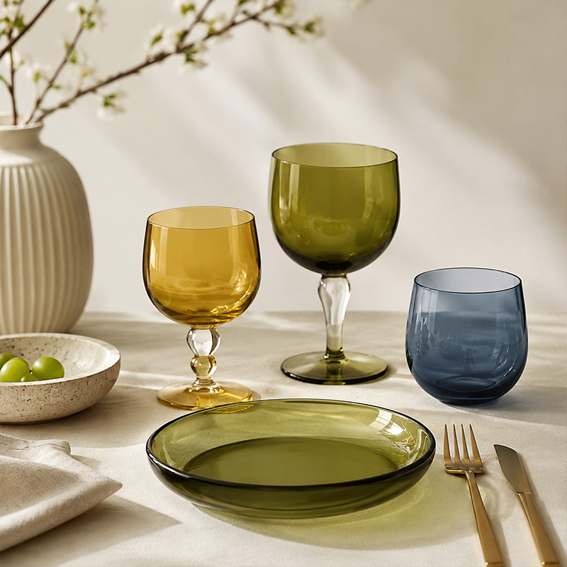 Handcrafted Colored Glassware: The Aesthetics of High-End Tableware