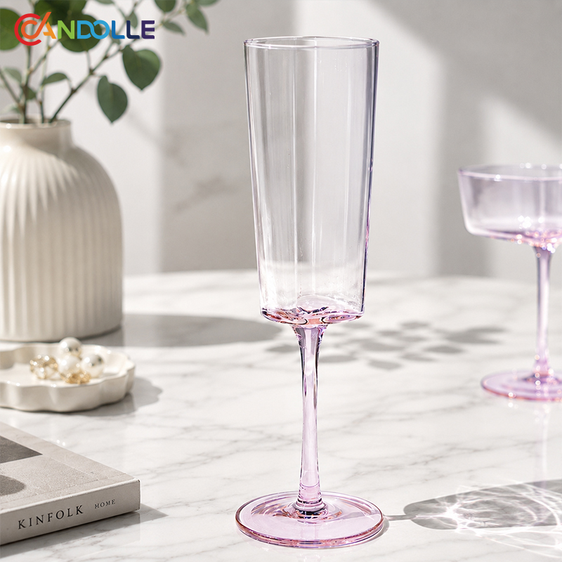 190ml Heart Rim Champagne Glass Pink Wedding Toast Goblet 190ml Heart Rim Champagne Glass Pink Wedding Toast Goblet