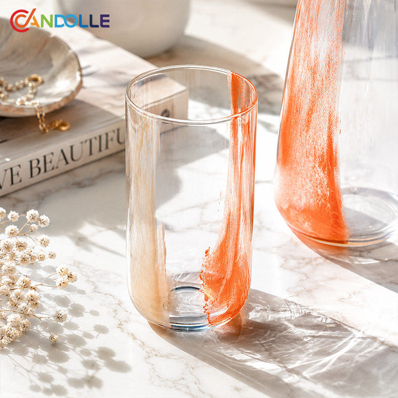 1100ml Gradient Streak Glass Carafe Tumbler Drinkware Set 1100ml Gradient Streak Glass Carafe Tumbler Drinkware Set