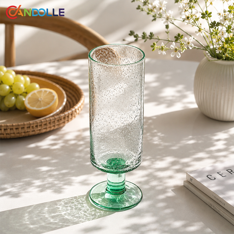 9oz Drinking Champagne Glass Eco Green Bubbles On the Body 9oz Drinking Champagne Glass Eco Green Bubbles On the Body