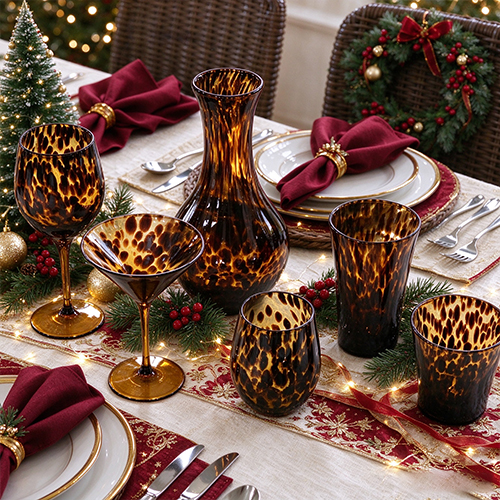 From Festive Gatherings to Everyday Glamour: Leopard Print Glassware Styling Ideas