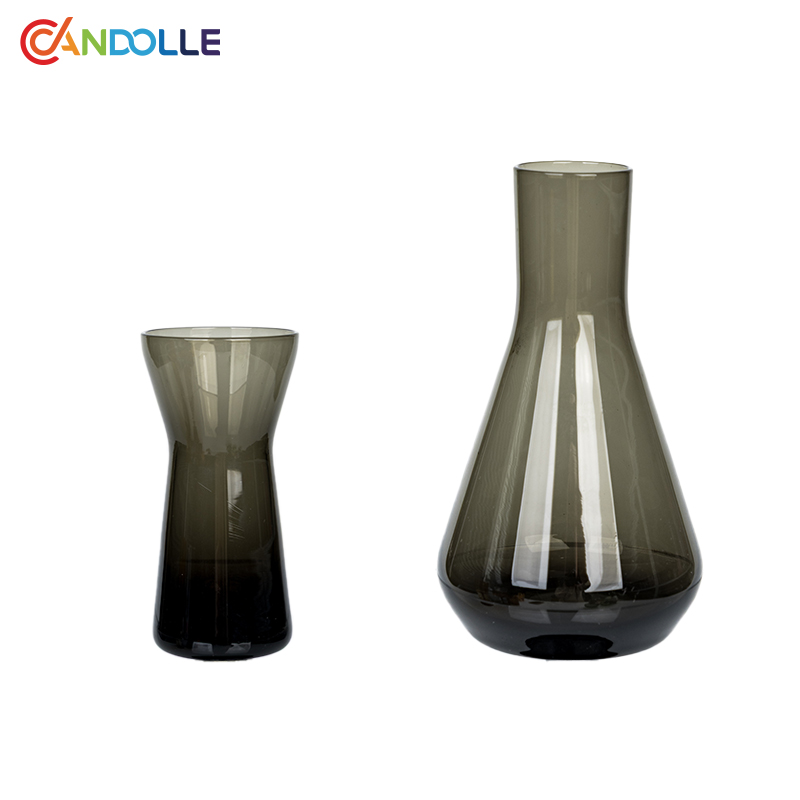 Smoky Glass Reed Diffuser Bottle Flower Vase